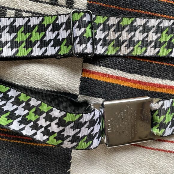 Y2K Buckle Down Adjustable Houndstooth Pattern Cadillac Seatbelt Belt. Size M - Picture 6 of 11